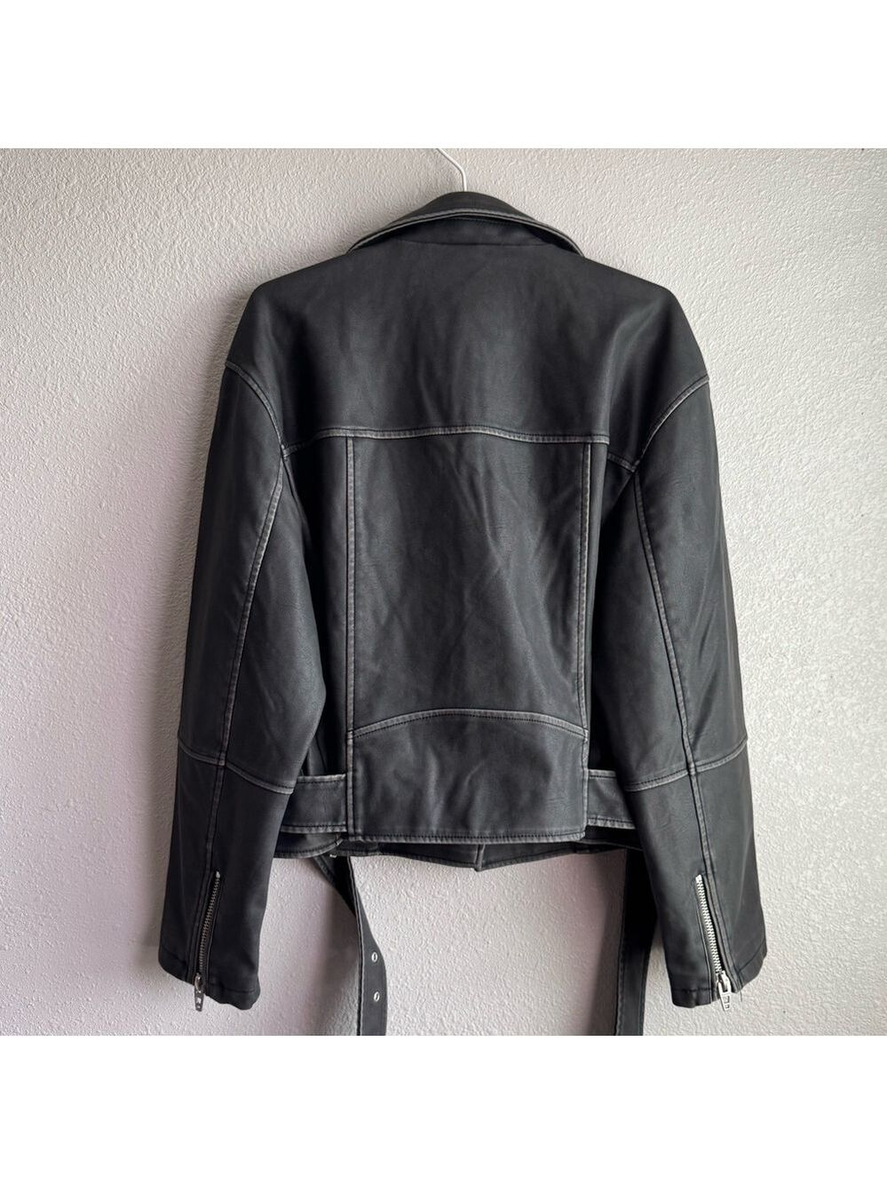 BLANK NYC Vegan Leather Moto Jacket with Belt - Picture 3 of 11